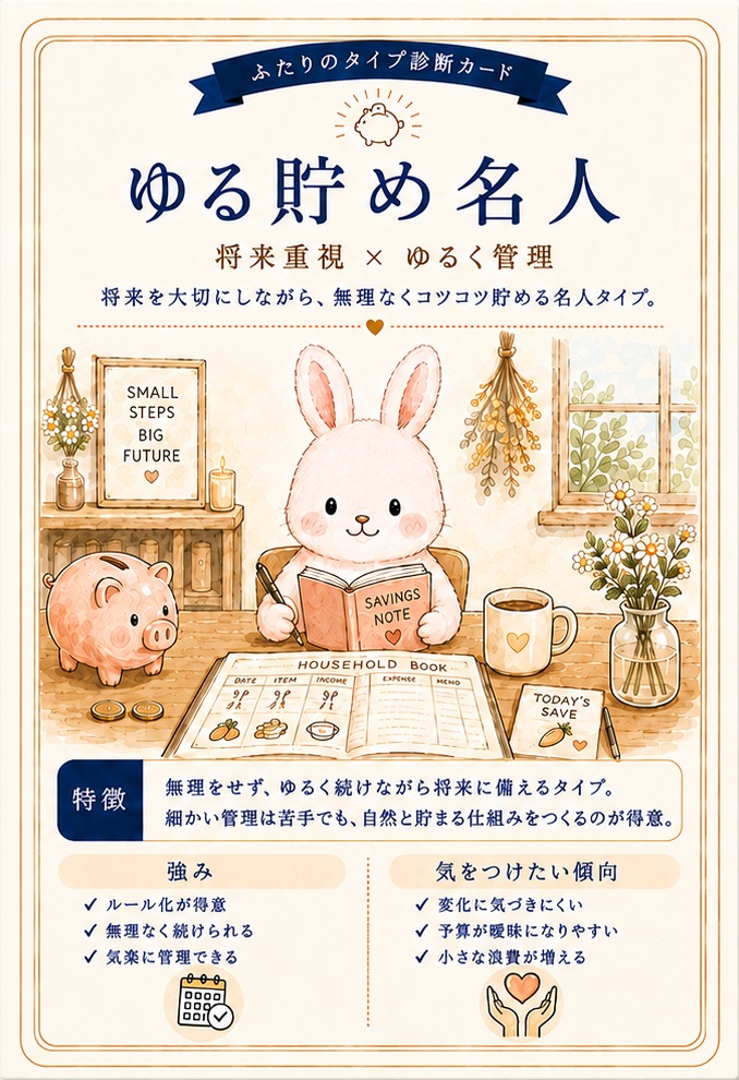 ゆる貯め名人タイプの診断カード