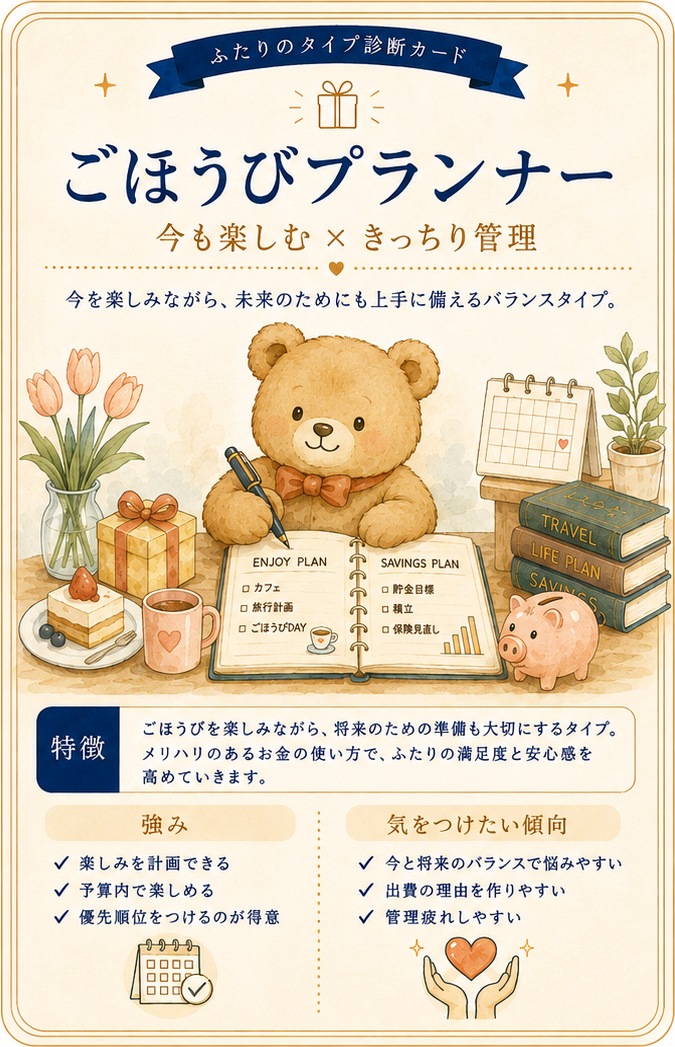ごほうびプランナータイプの診断カード