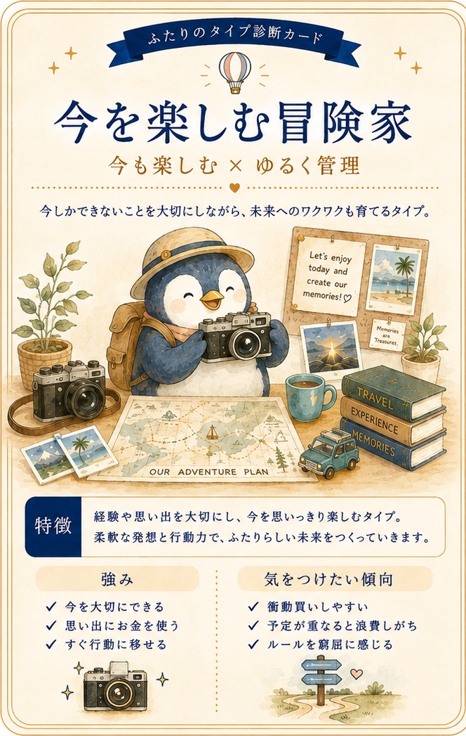 今を楽しむ冒険家タイプの診断カード