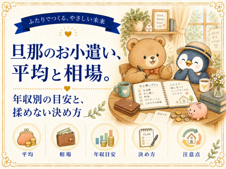 旦那のお小遣い、平均と相場。年収別の目安と、揉めない決め方