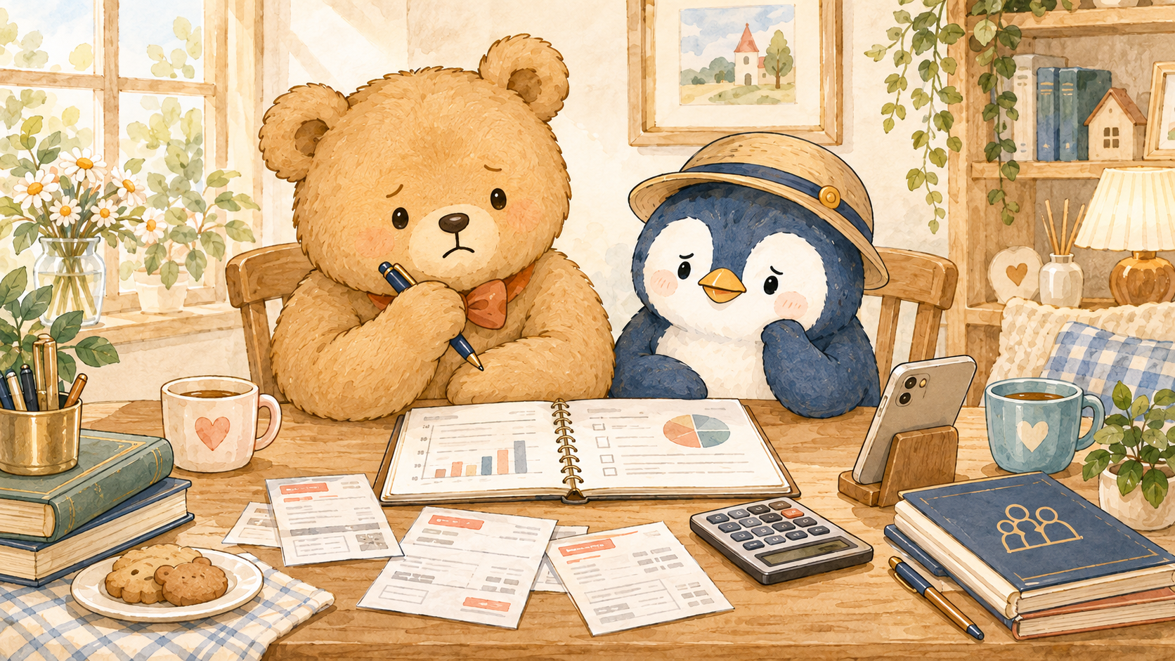 話し合っても貯金が変わらないときに悩む夫婦のイラスト