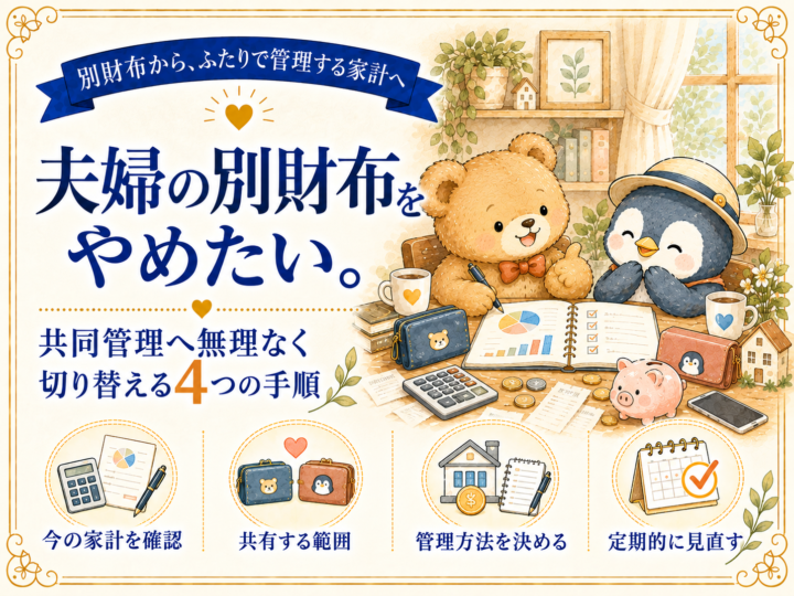 夫婦の別財布をやめたい。共同管理へ無理なく切り替える4つの手順