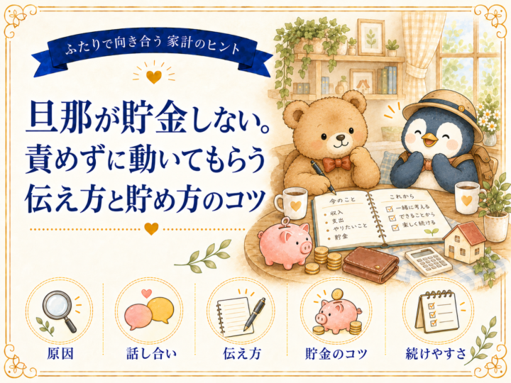 旦那が貯金しない。責めずに動いてもらう伝え方と貯め方のコツ