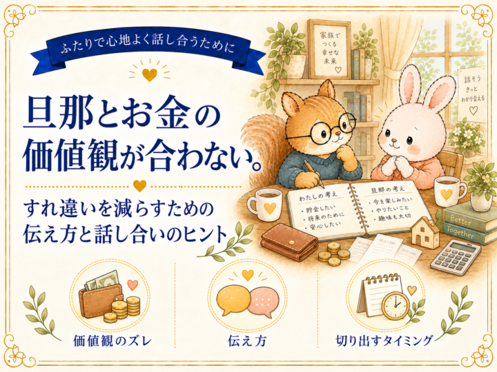 旦那とお金の価値観が合わない。すれ違いを減らすための伝え方と話し合いのヒント