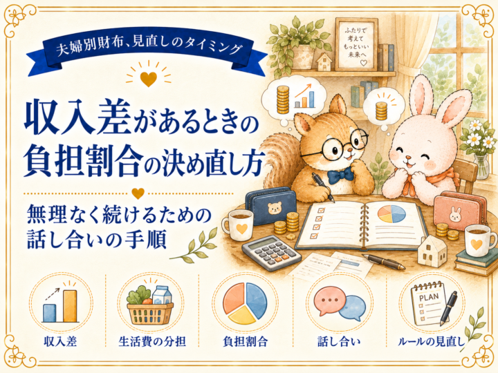 収入差があるときの負担割合の決め直し方。無理なく続けるための話し合いの手順