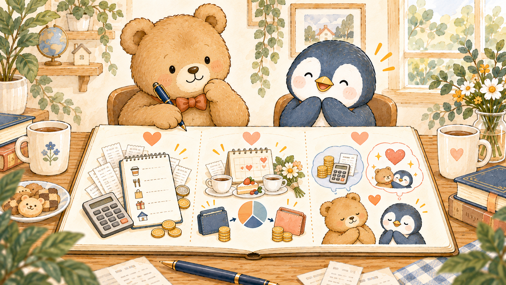 別れたいと思う前に見直したい3つのことを話し合うカップルのイラスト