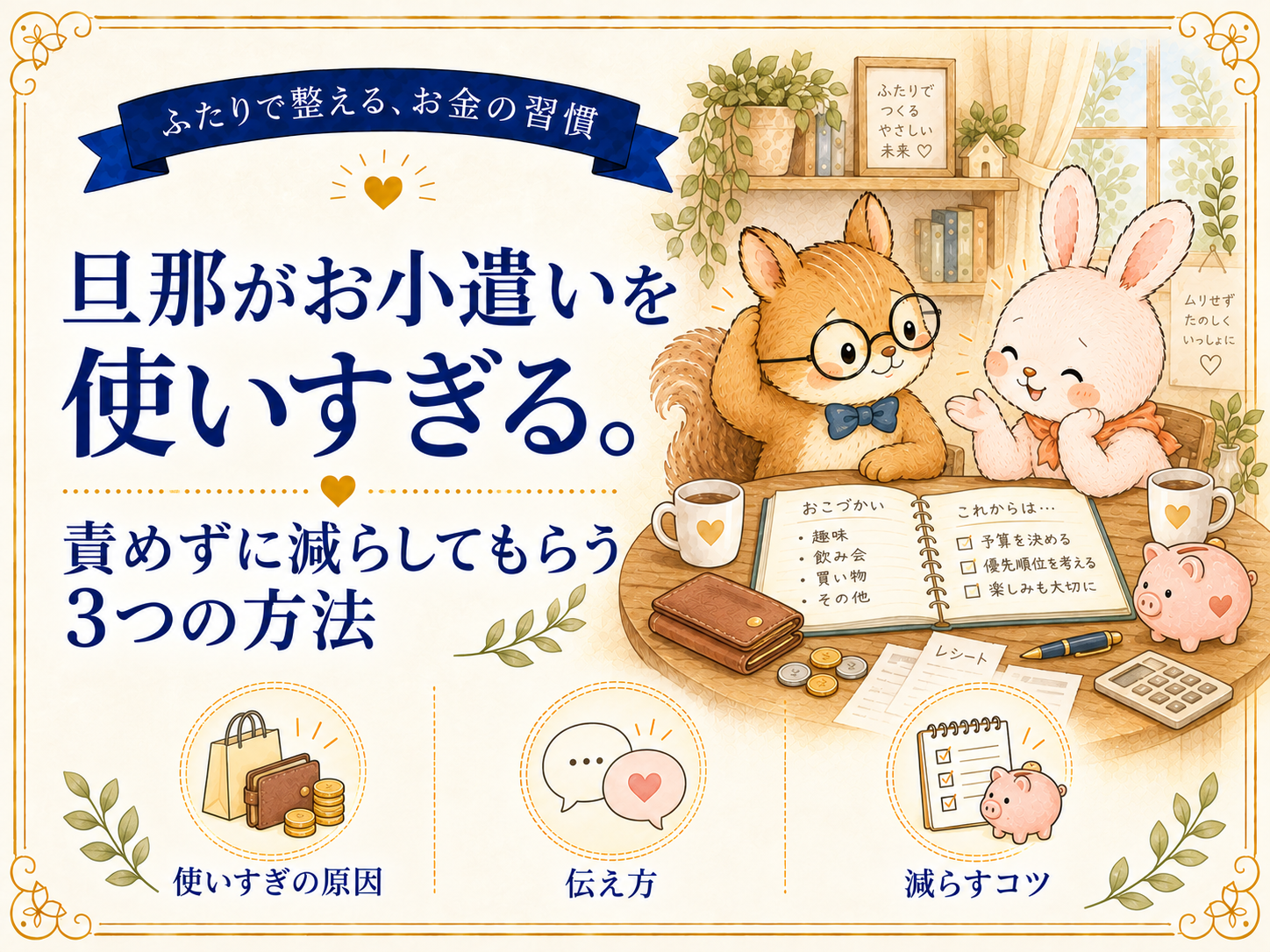 旦那がお小遣いを使いすぎる。責めずに減らしてもらう3つの方法