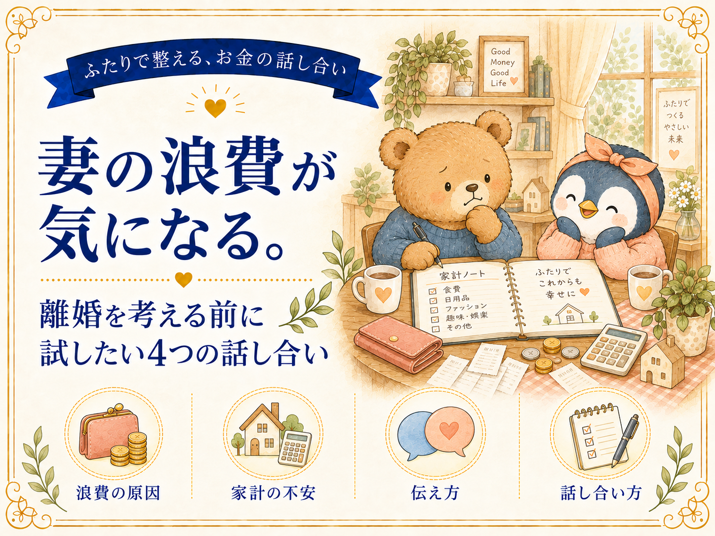 妻の浪費が気になる。離婚を考える前に試したい4つの話し合い