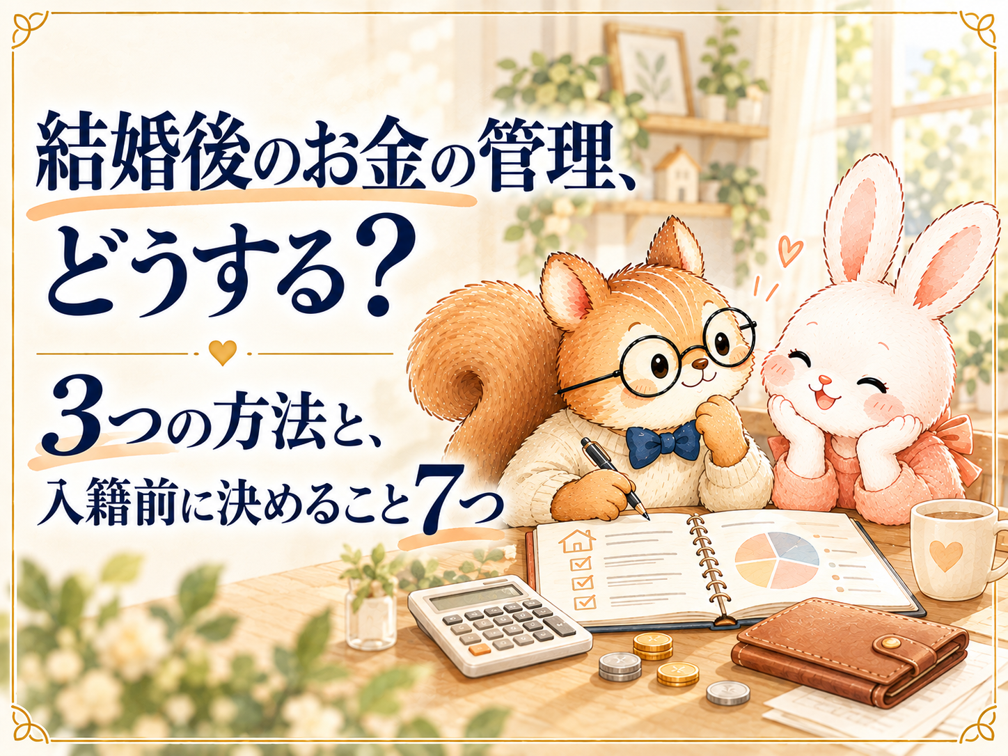 結婚後のお金の管理、どうする?3つの方法と、入籍前に決めること7つ