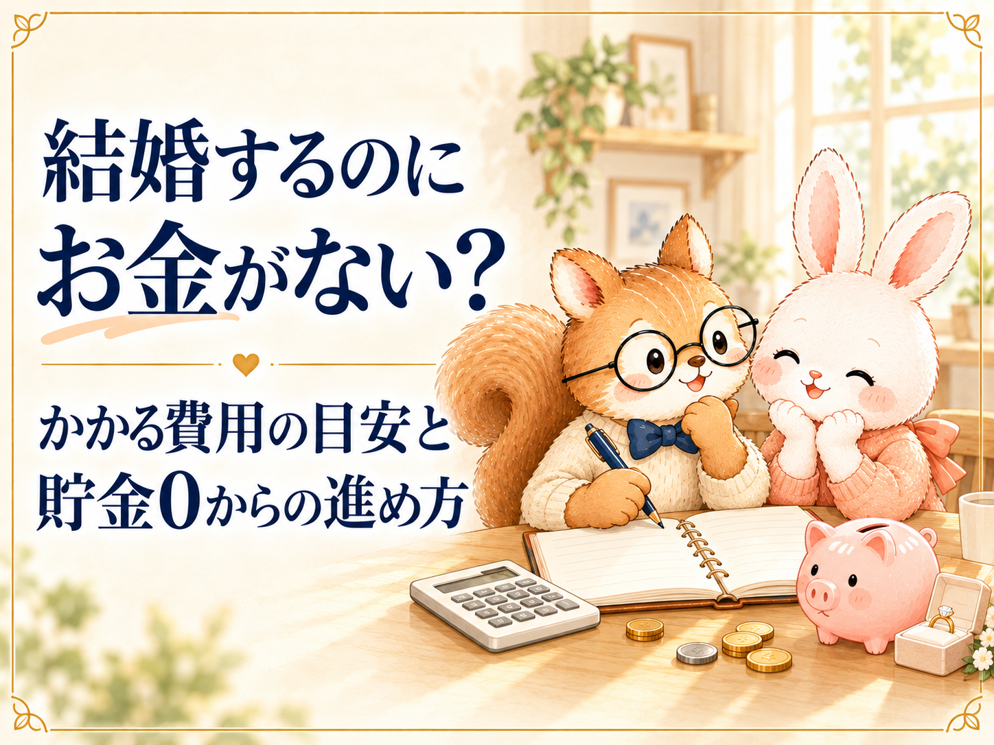 結婚するのにお金がない。かかる費用の目安と、貯金ゼロからの進め方